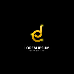 Gold Letter J Logo. JC Letter Design Vector with Golden Colors