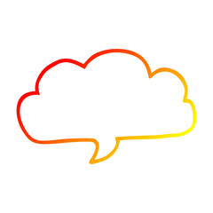 warm gradient line drawing cartoon cloud speech bubble