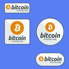 Bitcoin Accepted here Payment Buttons Set