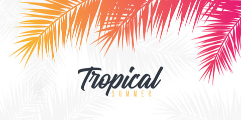 Summer Tropical palm leaves. Exotic palms tree. Floral Background. - 276753899