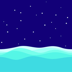Fototapeta premium Wave Sea and Sky Background for home wallpaper with blue color kids boy girl room