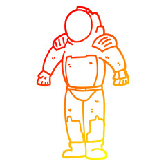 warm gradient line drawing cartoon space man