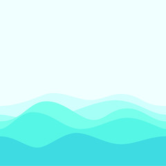 Wave Sea and Sky Background for home wallpaper with blue color kids boy girl room