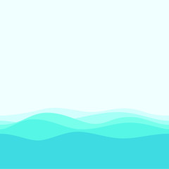 Wave Sea and Sky Background for home wallpaper with blue color kids boy girl room