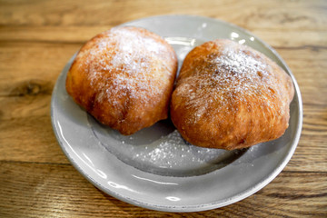Donuts with powdered sugar