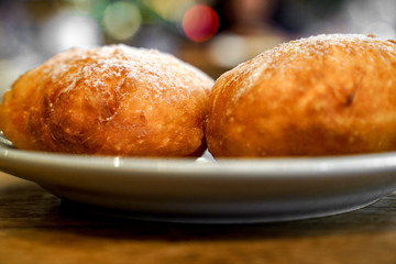 Donuts with powdered sugar