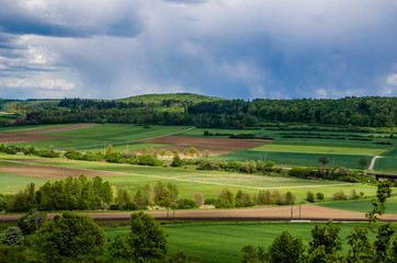 Fototapeta na wymiar beautiful green fields in Germany