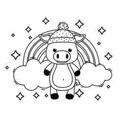 pig cartoon design vector illustrator