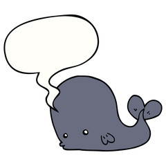 cartoon whale and speech bubble