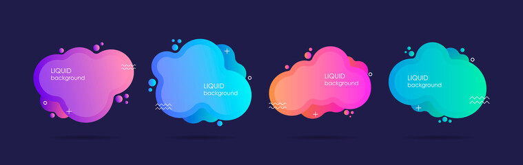 Abstract liquid shape. Fluid design. Isolated gradient waves. Modern vector illustration