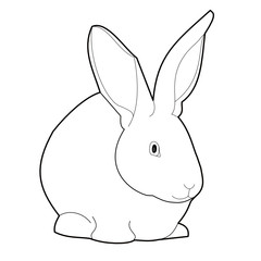 Outline vector illustration of a rabbit
