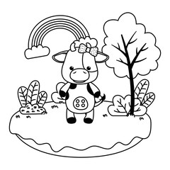 cow cartoon design vector illustrator