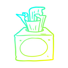 cold gradient line drawing box of tissues