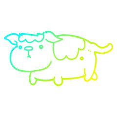cold gradient line drawing cartoon dog