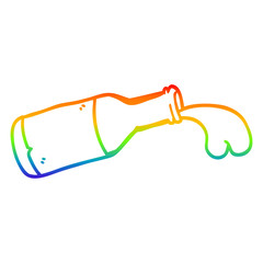 rainbow gradient line drawing cartoon bottle of chocolate milk
