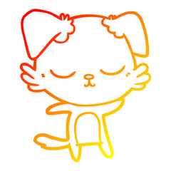 Obraz premium warm gradient line drawing cute cartoon dog
