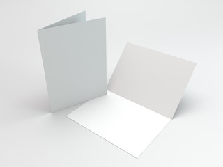 Blank Two-Leaf Leaflet, Flyer Or Brochures Isolated On White Background.