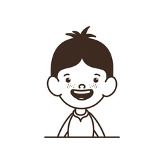 silhouette of student boy smiling on white background