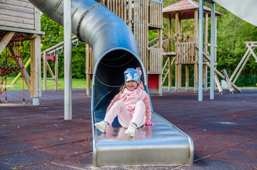 beautiful playground of wood sunlight germany