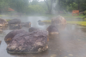 Fototapeta premium Chaeson National Park hot spring in Lampang, Thailand