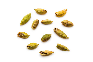 different spices isolated on white