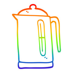 rainbow gradient line drawing cartoon kettle