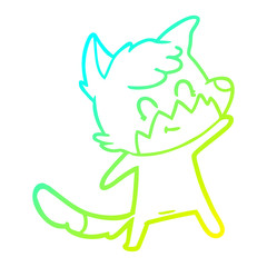 cold gradient line drawing cartoon friendly fox