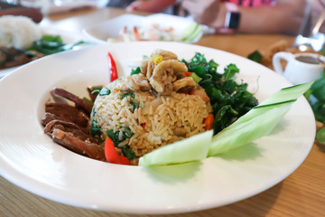 fried rice or stir-fried rice with crispy pork and duck