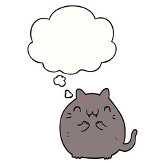 happy cartoon cat and thought bubble