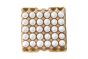 Chicken eggs isolated on background
