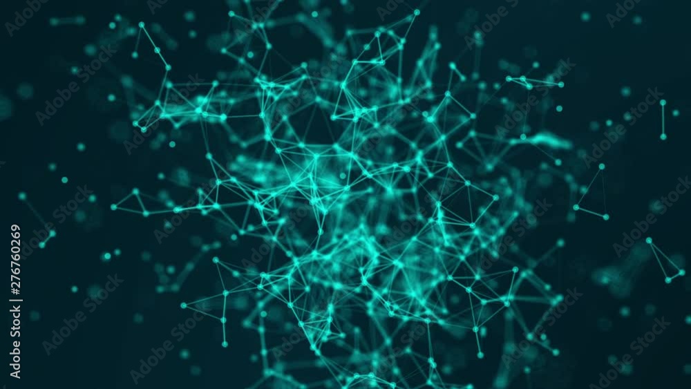 Poster Abstract plexus technology connects atoms and science concept background futuristic network background