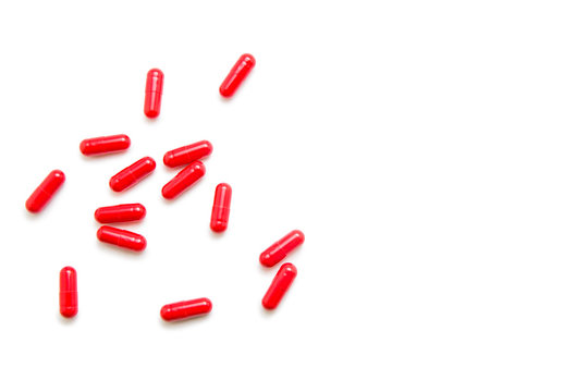 Red Pill Isolated On White