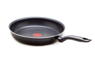 Non-stick frying pan isolated on white