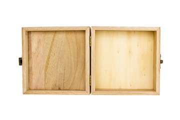 Wooden casket isolated on white