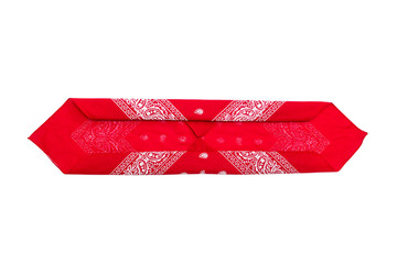 Red bandana isolated on white