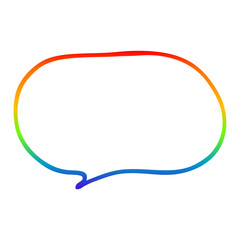 rainbow gradient line drawing cartoon expression bubble