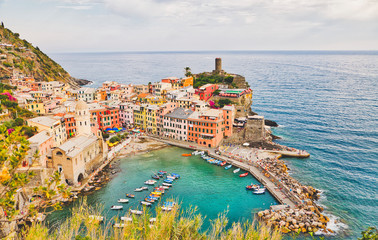 Fototapeta premium panoramic view of a village in the Cinque Terre
