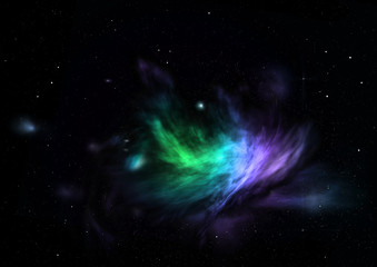 Being shone nebula. 3D rendering