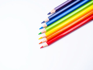 Colorful pencils, isolated on white