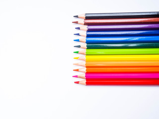 Colorful pencils, isolated on white, back to school concept