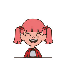 student girl smiling on white background