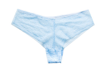 Blue panties isolated on white