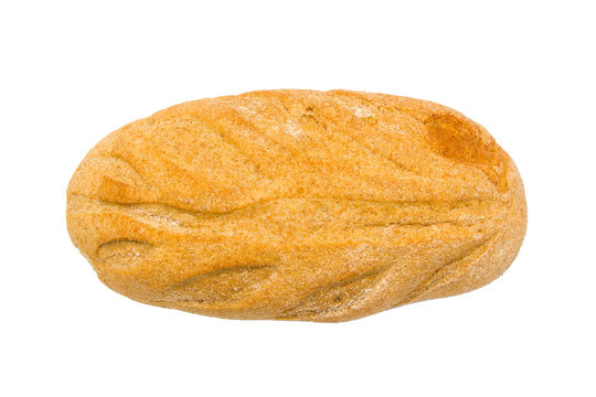 A loaf of fresh bread isolated on white