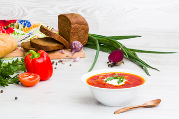 Fresh soup borscht