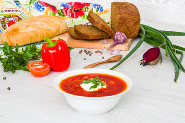 Fresh soup borscht