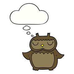 cartoon owl and thought bubble
