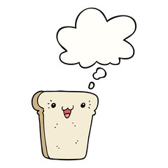 cartoon slice of bread and thought bubble