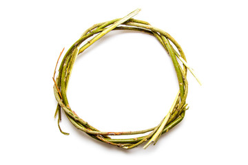 Dried wreath isolated on white