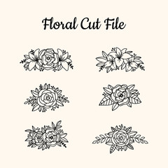 Beautiful Floral Cut File Elements