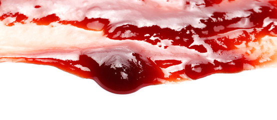 Cherry jam, marmalade isolated on white background
